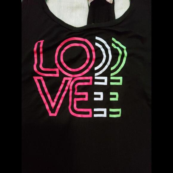 No Boundries Ladies Razor Tank Elastic Straps LOVE Rainbow Theme XL - Picture 2 of 5